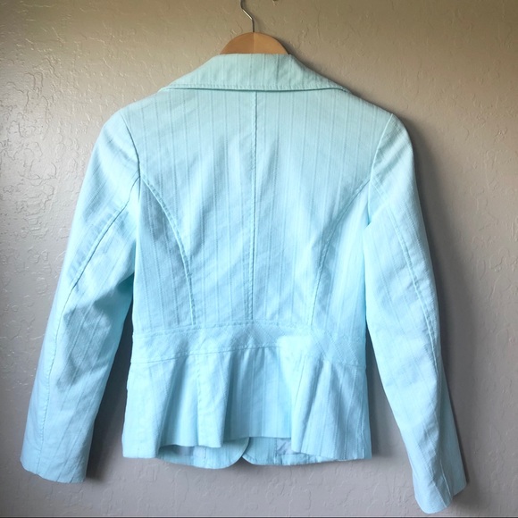 Light Aqua Slim Fit Blazer, Size 2 - Picture 5 of 15